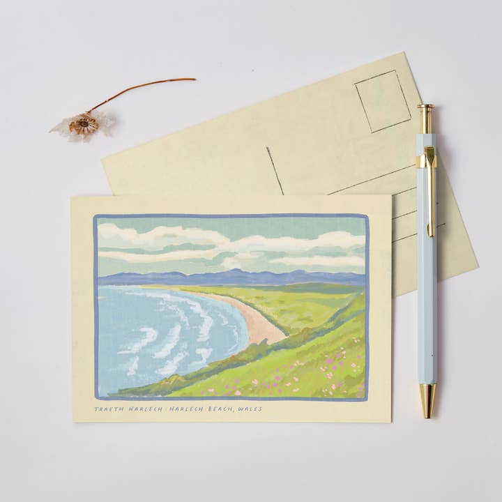 Claire Paul - Wholesale Postcard - Harlech Beach, Wales Postcard1