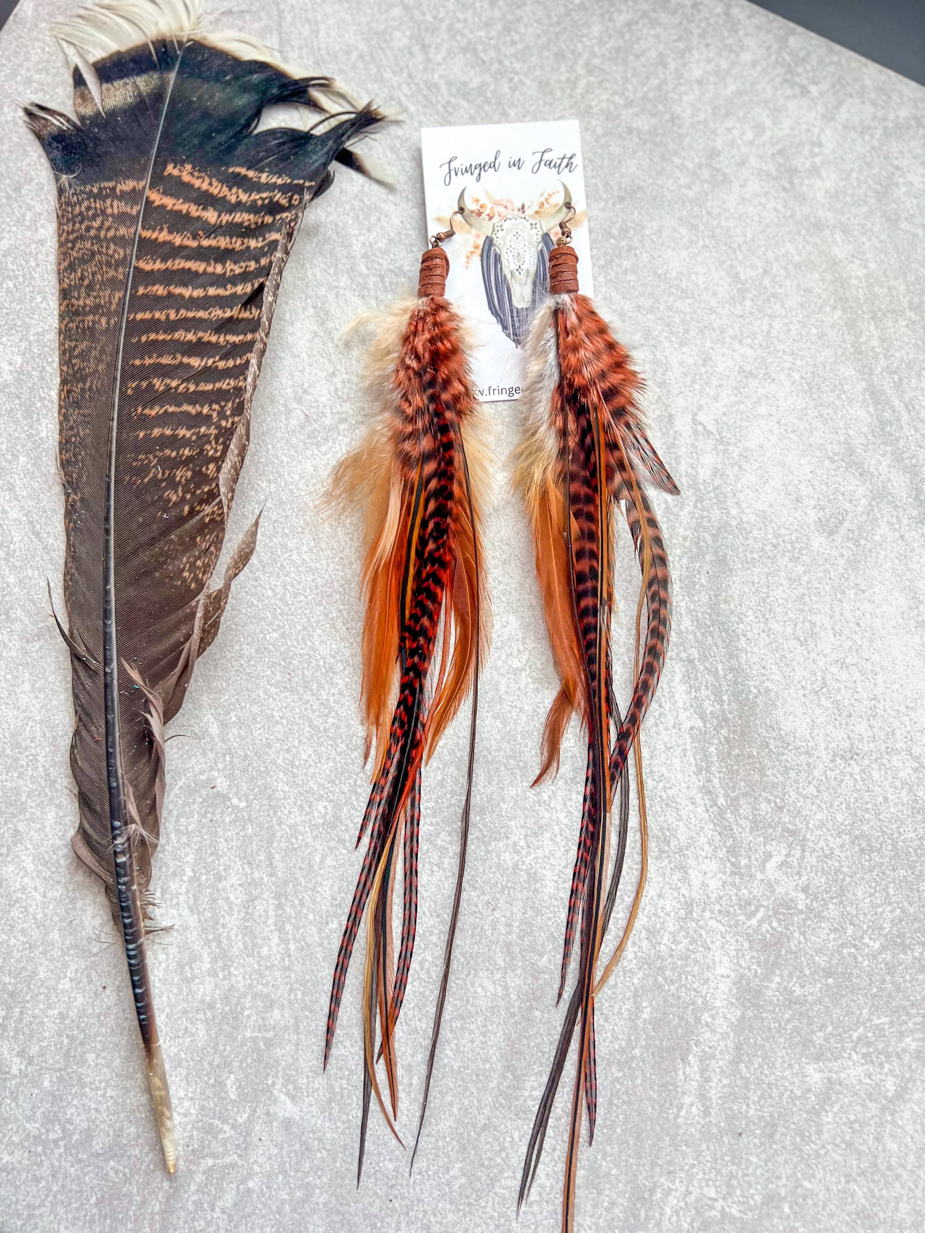 Fringed In Faith - Wholesale Tassel Earrings - Saco Feather Earrings4