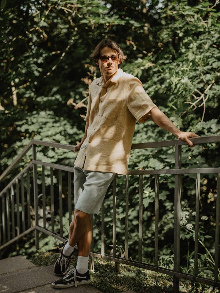 AmourLinen - Wholesale Button Down Shirt - Men's - Oversized linen shirt MAGNUS1