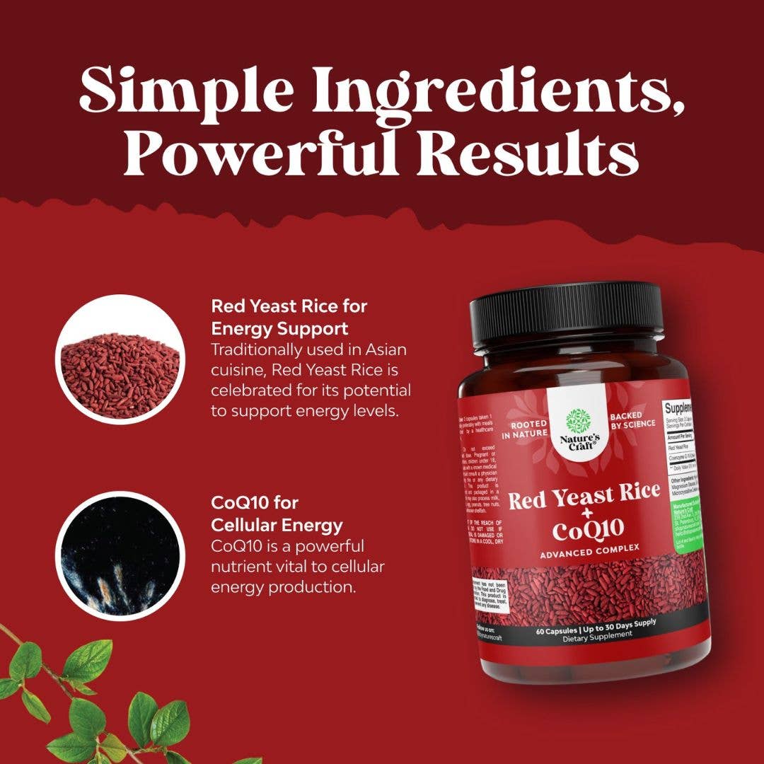 Nature's Craft - Wholesale Oral Supplement/Vitamin - Red Yeast Rice + CoQ10 – Heart Support Formula3