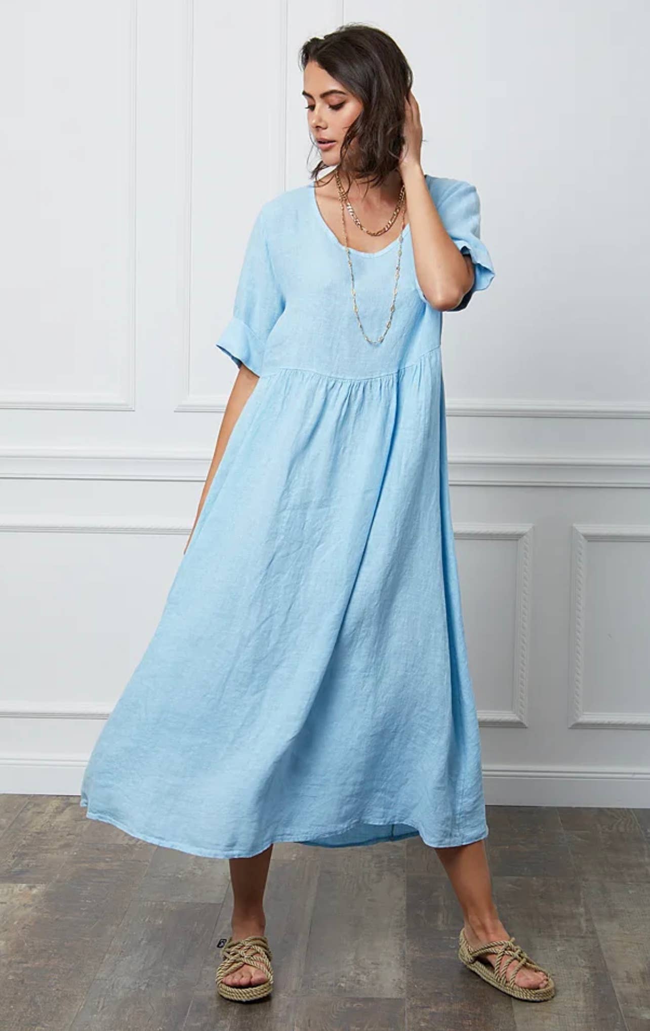 LÉA & LUC - Wholesale Dress - Women's - Long dress in 100% linen REF.714852