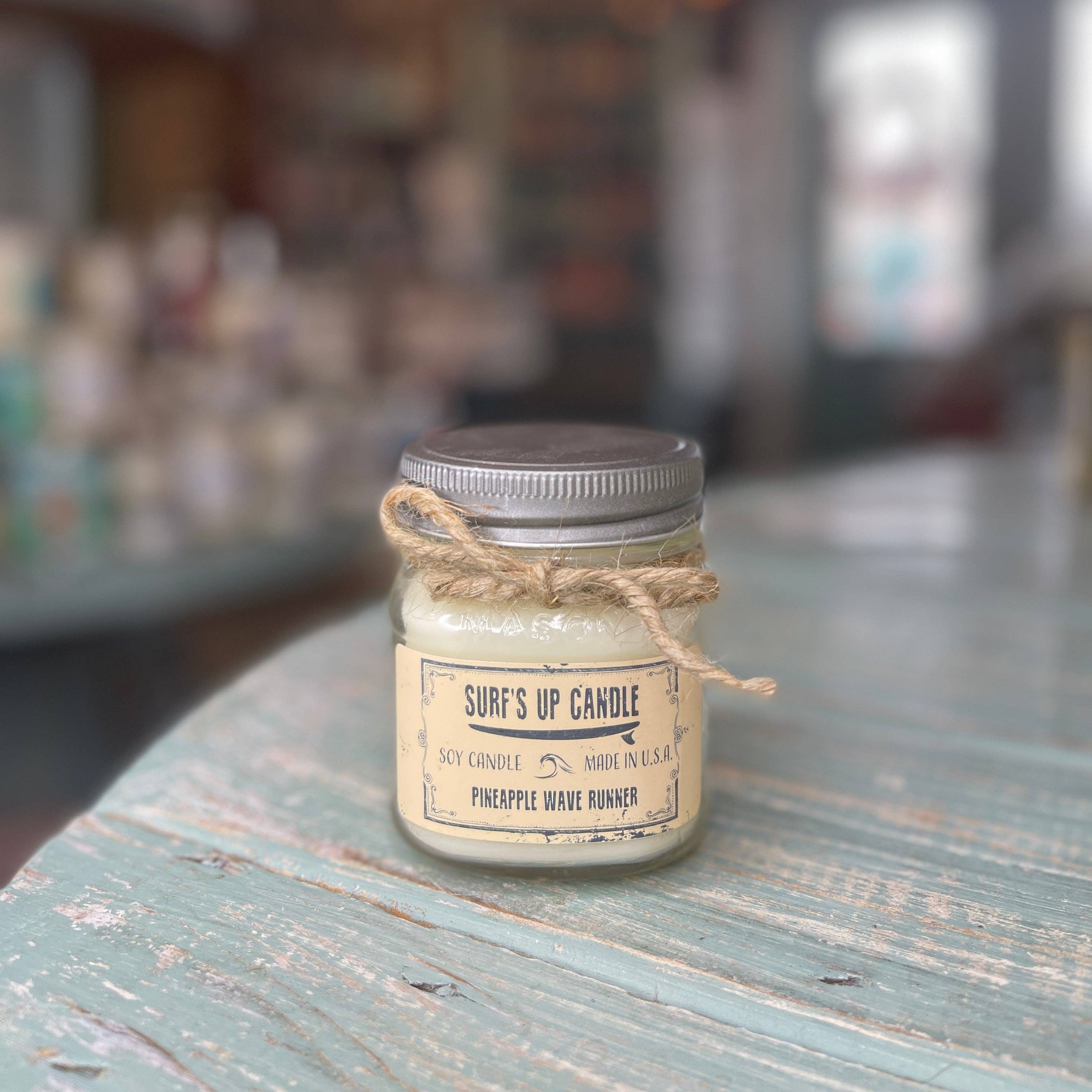 Surfs Up Candle - Wholesale Jar/Filled Candle - Pineapple Wave Runner Mason Jar Candle - Original Collection2