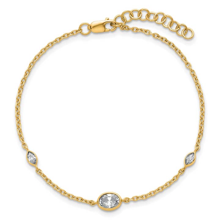 Pulsera Bolo de Estación de Extensión de Oro Amarillo de 14K con Diamante de Laboratorio para venta al por mayor de Fine Diamond