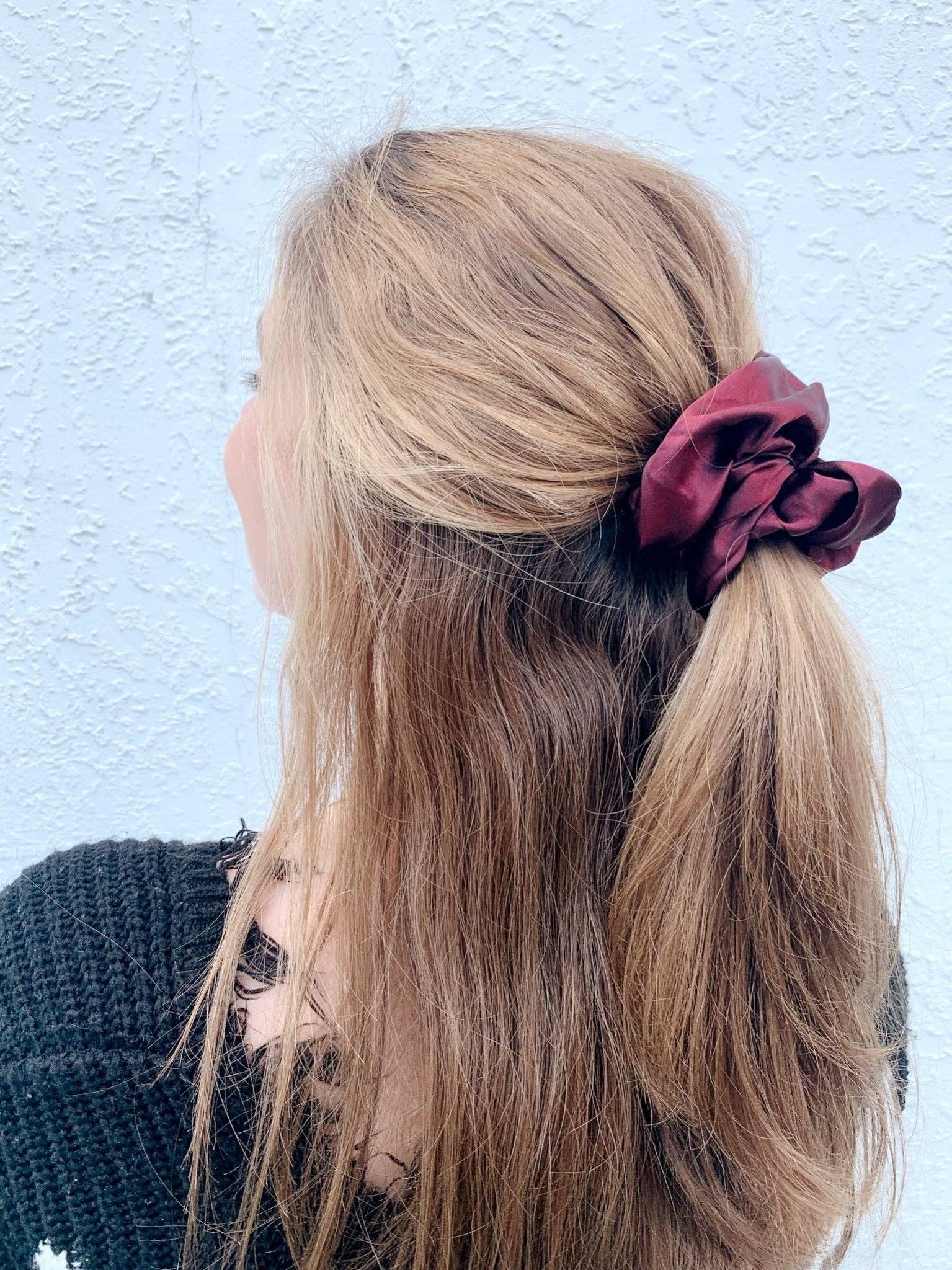 Beyond Scrunchies – wholesale Scrunchie - Women’s – MAROON - Mulberry Silk Scrunchie1