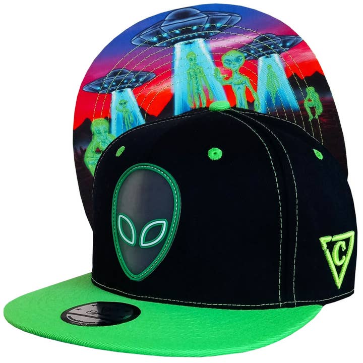 Alien Invasion Snapback - Svart/Grön för wholesale av Capiche