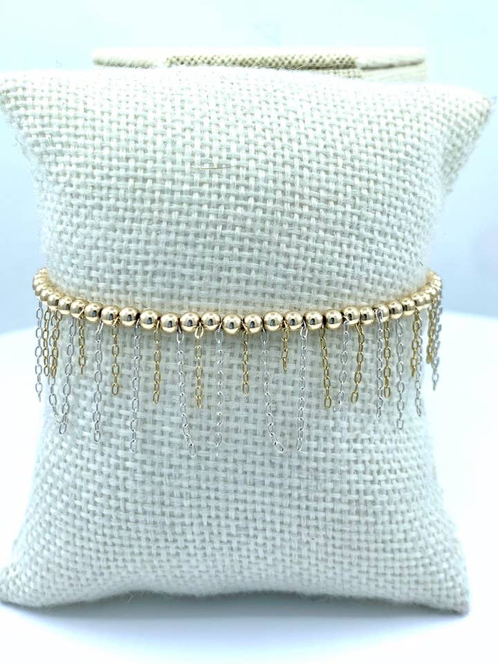 14K Gold Fill Beaded Bracelet with Fringe for wholesale by BMR