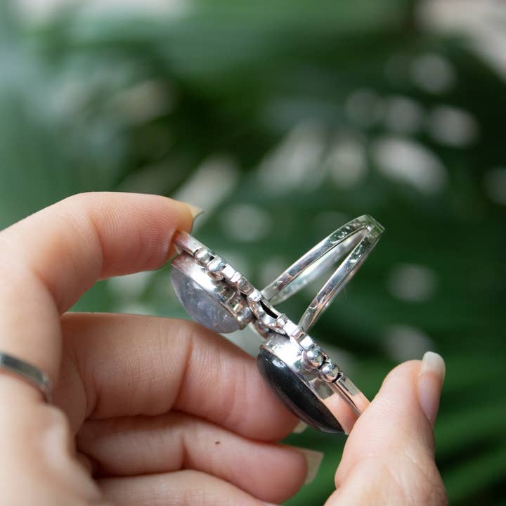 Ambra Jewels - Wholesale Cocktail/Statement Ring - Stellar Tides – Labradorite & Moonstone Celestial Ring4