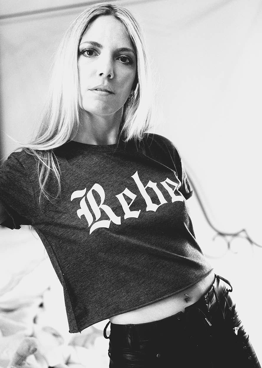 Pretty Attitude Clothing - Wholesale Screen Printed T-Shirt - Women's - Cropped Rebel T Shirt Rock and Roll Concert Graphic Tee2