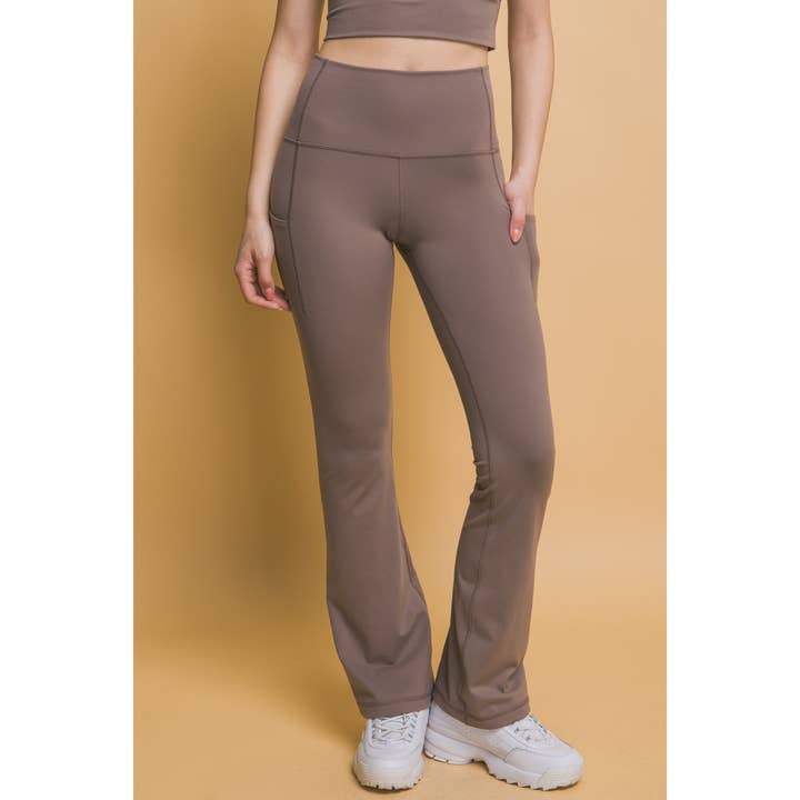 Apolline - Wholesale Athletic/Lounge Leggings - Women's - High Waisted Flared Leggins With Side Pockets17