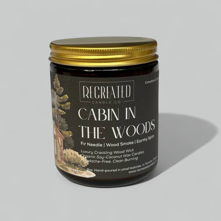 Recreated Candle Co. - Wholesale Jar/Filled Candle - Cabin In The Woods, Coconut-Soy Candle2