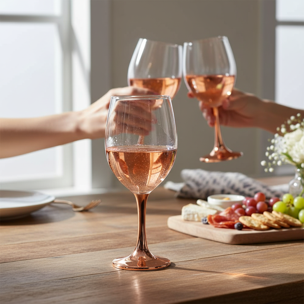 Kadra Kitchenware – Engroshandel Vinglas – Vikko Decor - Rose Gold Ombre, Vandglas, 14 Oz1