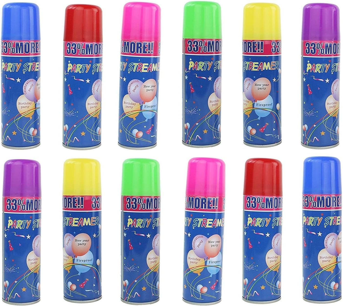 AJ TOYS & GAMES - Wholesale Party Favor - Fun Party String Streamer Spray In A Can 3 oz per bottle9