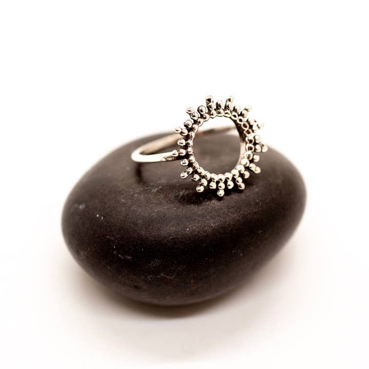 Baizaar - Wholesale Band/Stacked Ring - Sterling Silver Open Circle Ray Ring