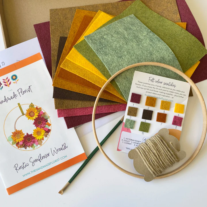The Handmade Florist – wholesale DIY craft kit – Rustic Sunflower Wreath felt flower craft kit2