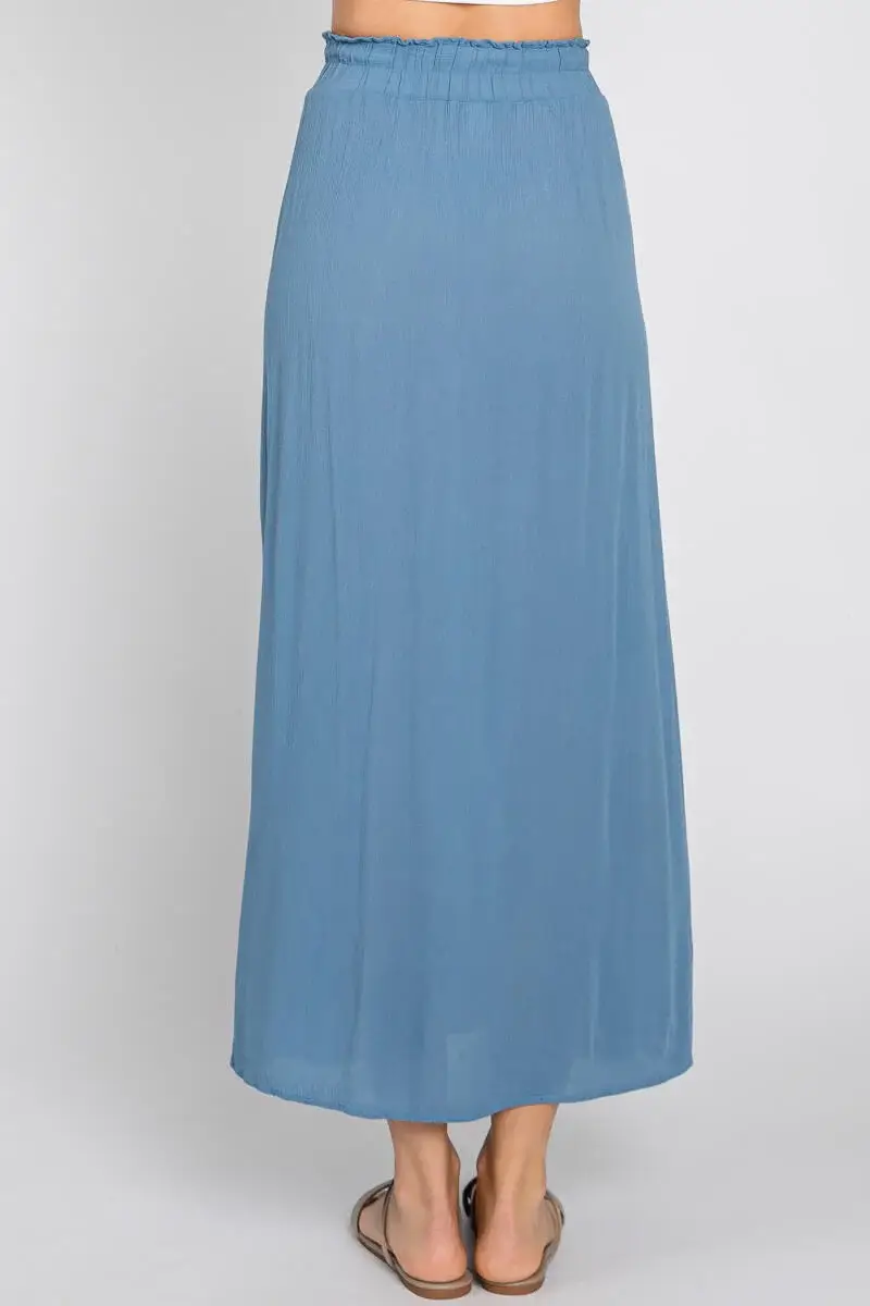 Final Touch - Wholesale Skirt - Women's - Solid Thigh Split Maxi Skirt - S80050A19