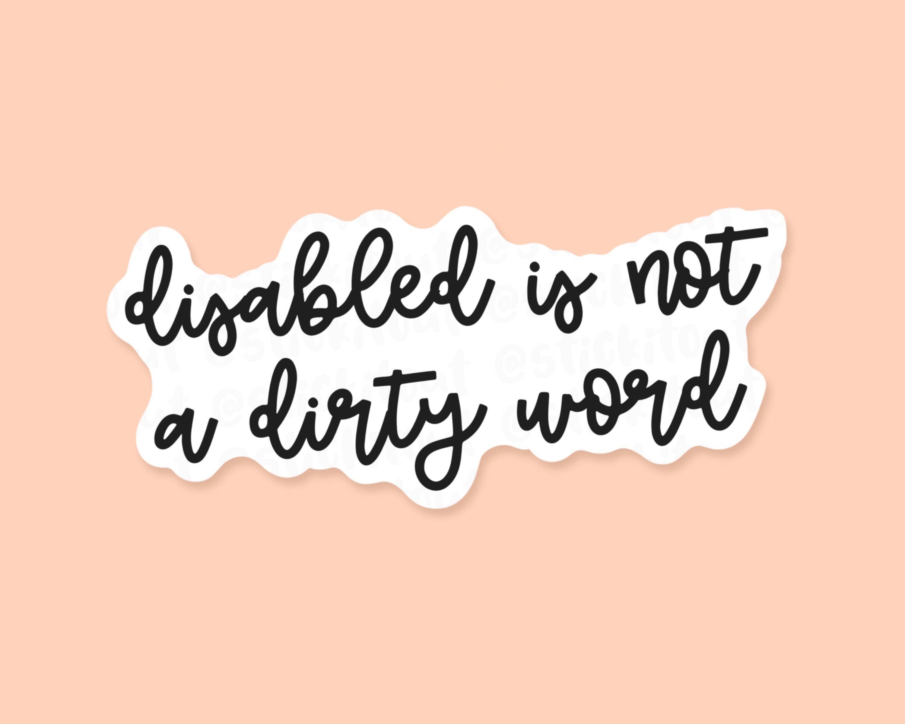 Stick It Out – wholesale Sticker – 'Disabled Is Not A Dirty Word’ Vinyl Sticker0