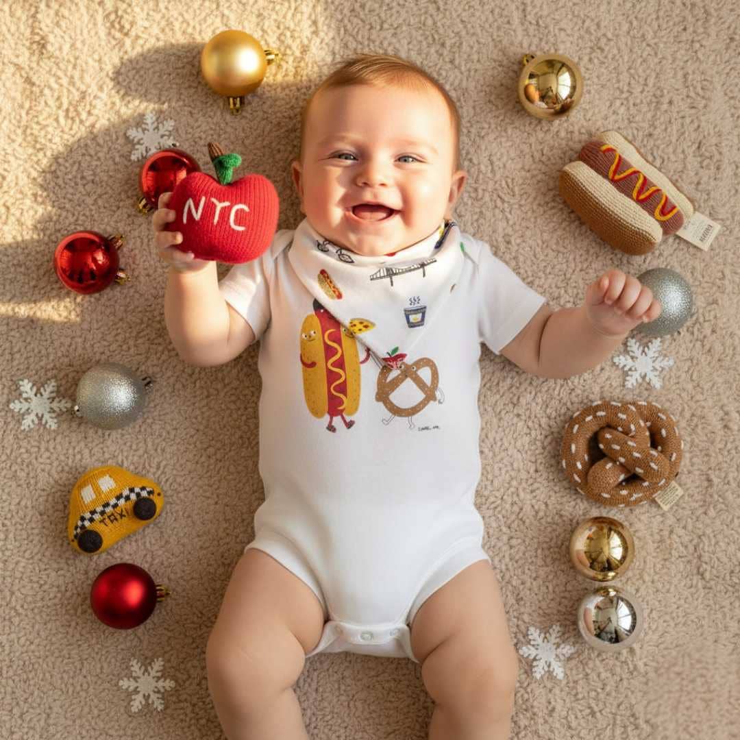 Estella - Wholesale Bodysuit (Non-Footed) - Baby - Organic Baby Onesie with Hot Dog & Pretzel1