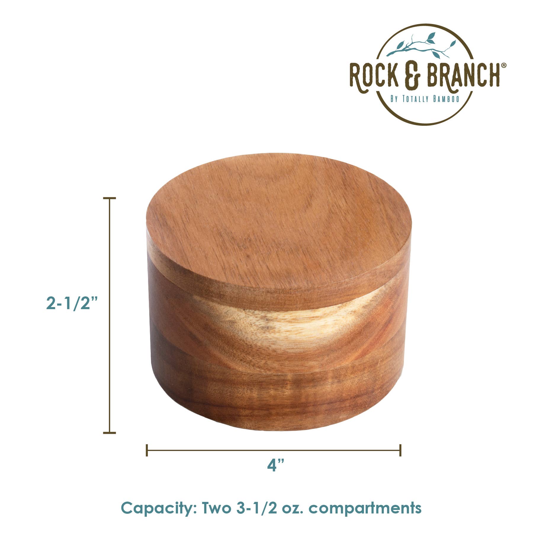 Totally Bamboo - Wholesale Food Storage Container - Rock & Branch® Acacia Duet Salt Cellar5