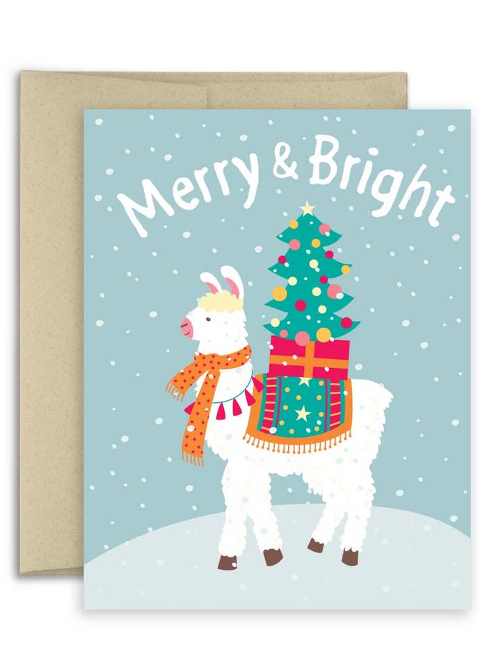 Christmas Card - Llama - Holiday Card - Card/Set for wholesale by The Imagination Spot