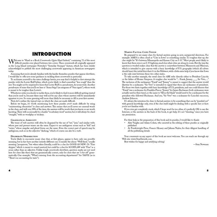 Union Square & Co. - Wholesale Book - Adult - Puzzlewright Hard as a Rock Crosswords: Quite Hard Indeed