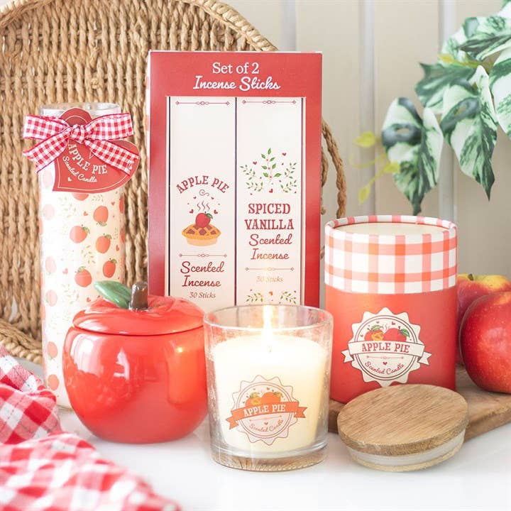 Something Different Wholesale – wholesale Jar/filled candle – Apple Print Apple Pie Scented Tube Candle4