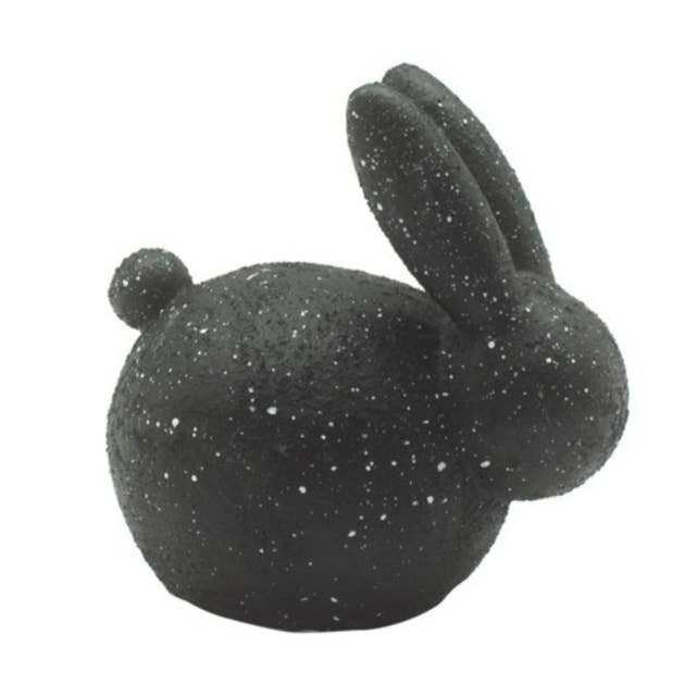 Großes schwarzes Kaninchen mit Steineffekt (17,5 cm) für den Großhandel von Qube Luxe by Debbie Marks