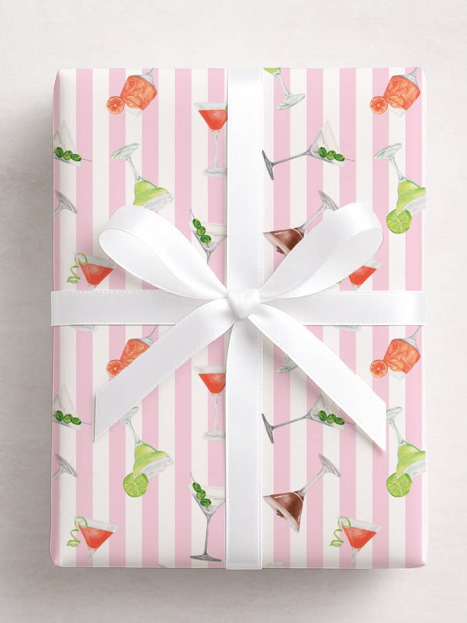 Happy Hour Wrapping Paper for wholesale by Dallis Foshee Art & Design, LLC