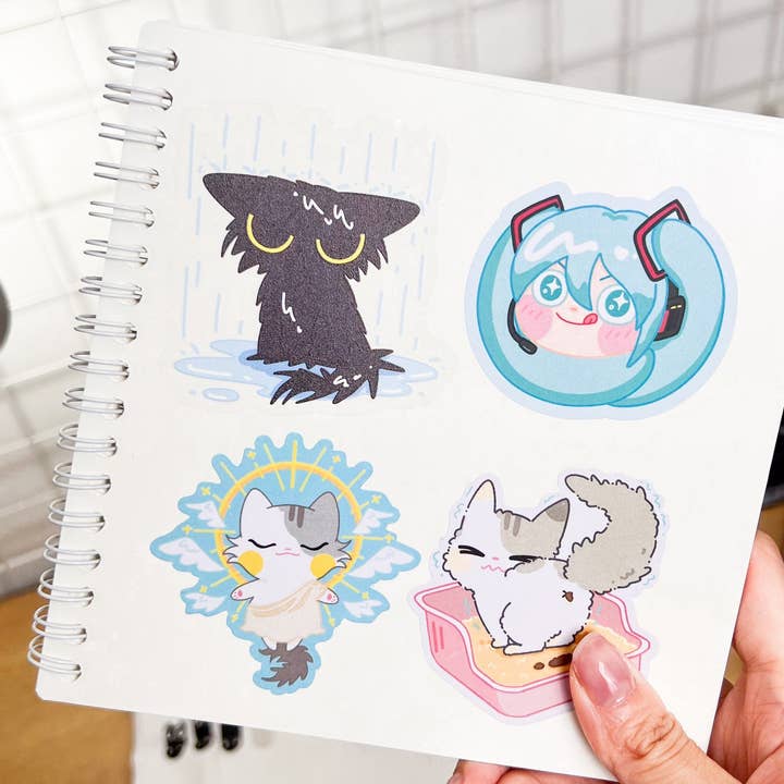 MikouArt – wholesale Sticker – ArtVinyl Sticker | Kitty God | 3 inch | Waterproof & Fade-Resistant |