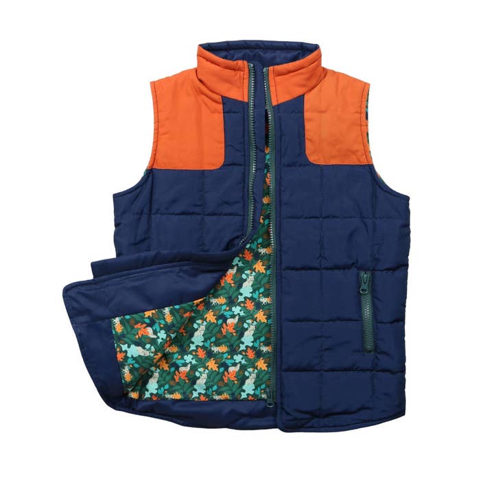 Navy and Orange Vest for wholesale by BlueQuail Clothing Co.