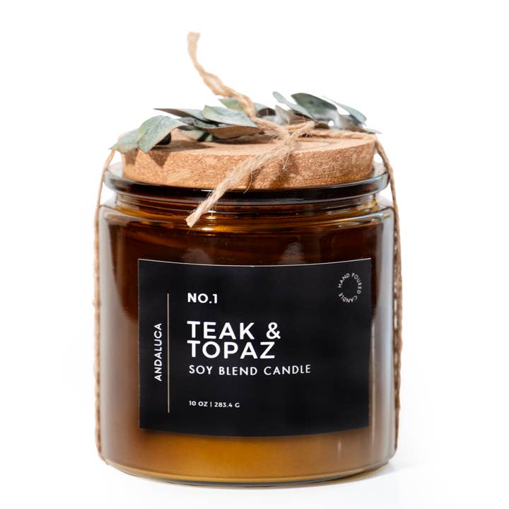 Teak & Topaz Candle for wholesale by Andaluca