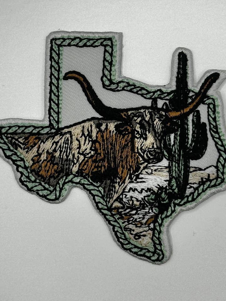 Emblema Termocolante Longhorn em Forma do Texas por atacado de Texas Transfers
