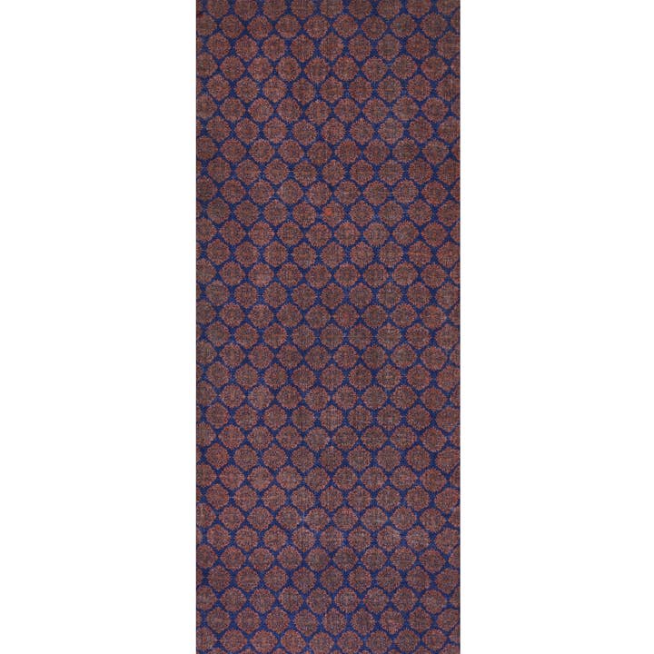 AV08 PARIS - Wholesale Scarf - Men's - KARIJINI PARK MEN'S SCARF – LINEN, BLUE AND ORANGE PRINT5