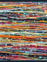 Foulard carré en soie à effet peinture dégoulinante pour la vente par KikiSol