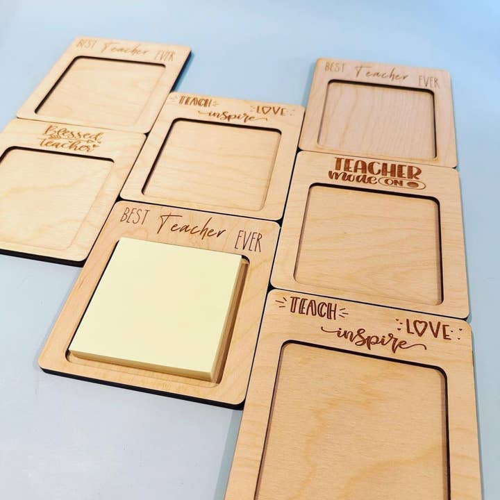 Kendalia Barn - Wholesale Sticky Notes - Teacher Appreciation Sticky Note Holder w Quote Best Teacher