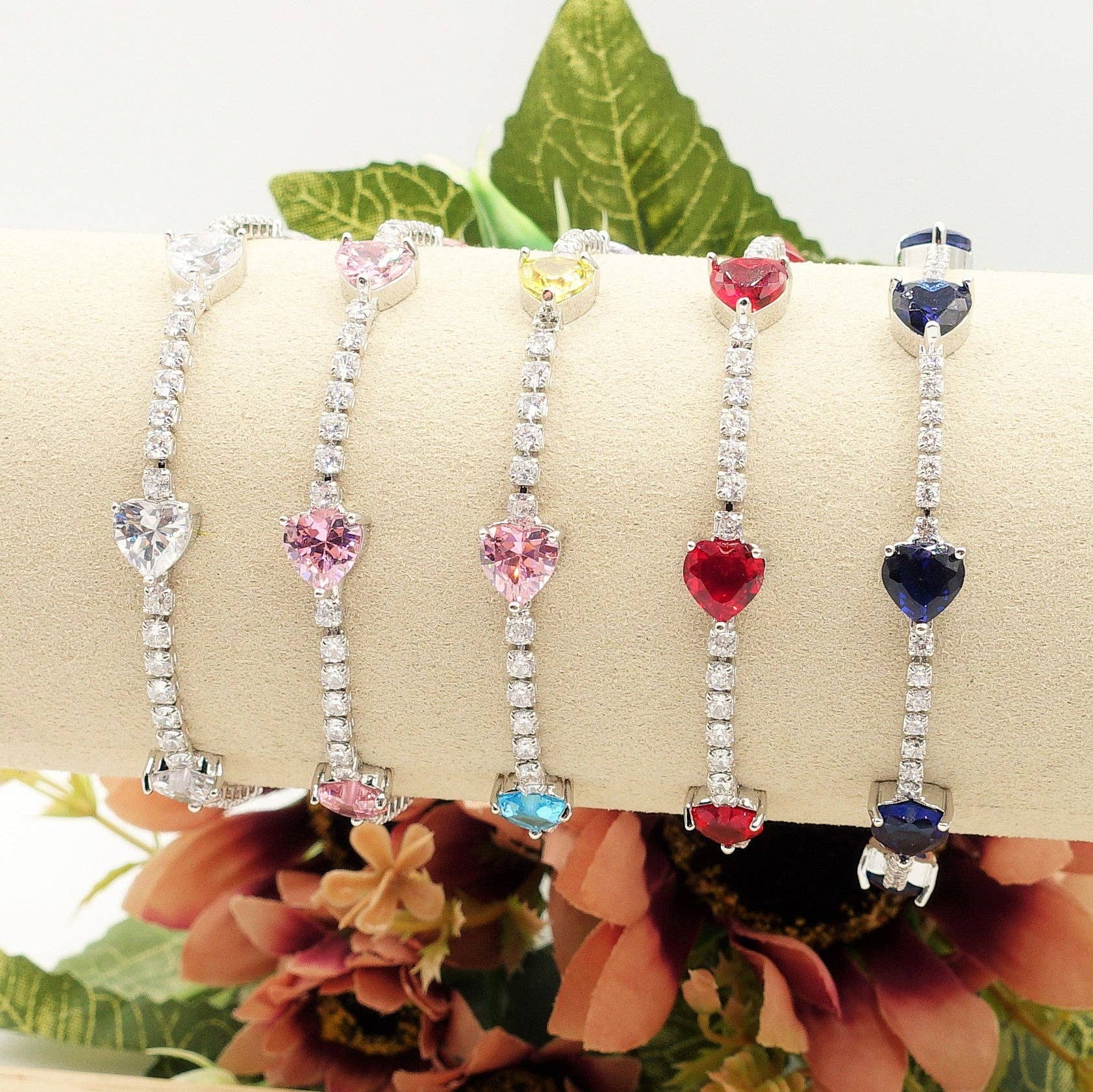Daemon srls - Wholesale Tennis Bracelet - CORINNE - bracciale tennis cuori alternati con cubic zirconia7