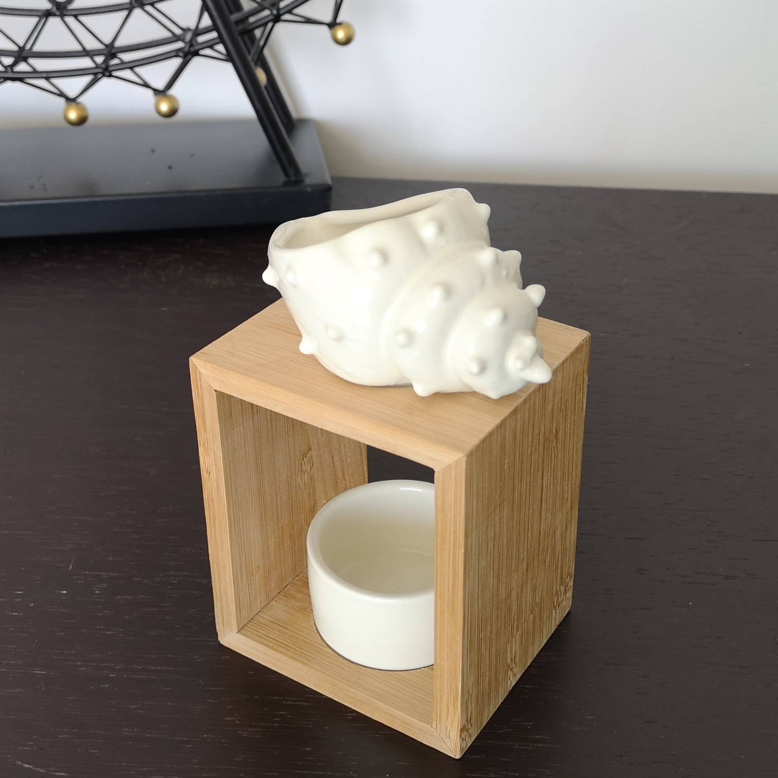 Zen'Arôme - Wholesale Oil Warmer - Scented wax burner - bamboo / Shell ceramic9