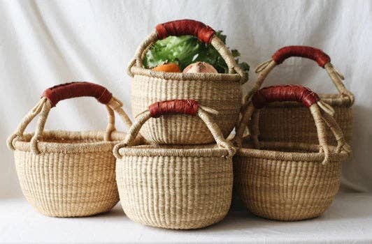 The African Home Goods - Vendita all'ingrosso Cestini - Cesto Mini Bolga africano del Ghana | Senza tintura | 18 - 23 cm7