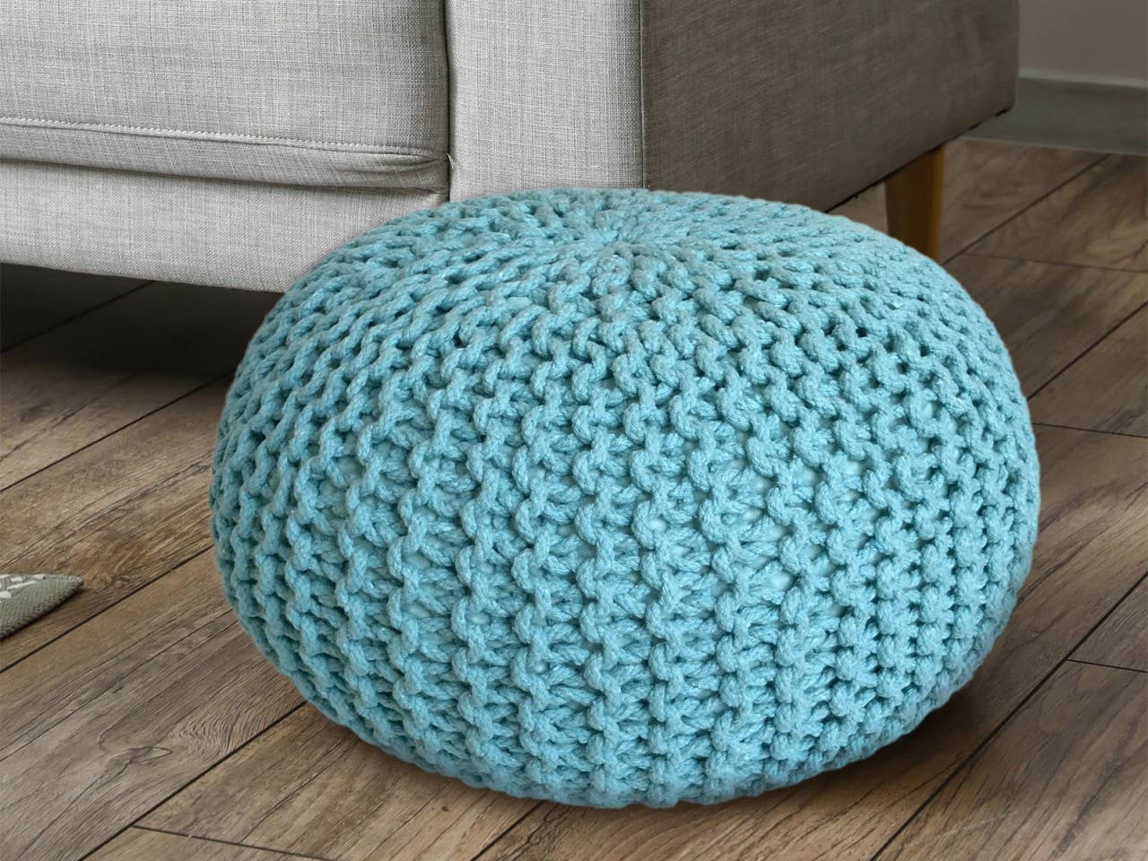 Voglrieder - Wholesale Pouf - Pouf, diameter 55 cm, knitted stool, pouf, pouf, floor cushion, large48