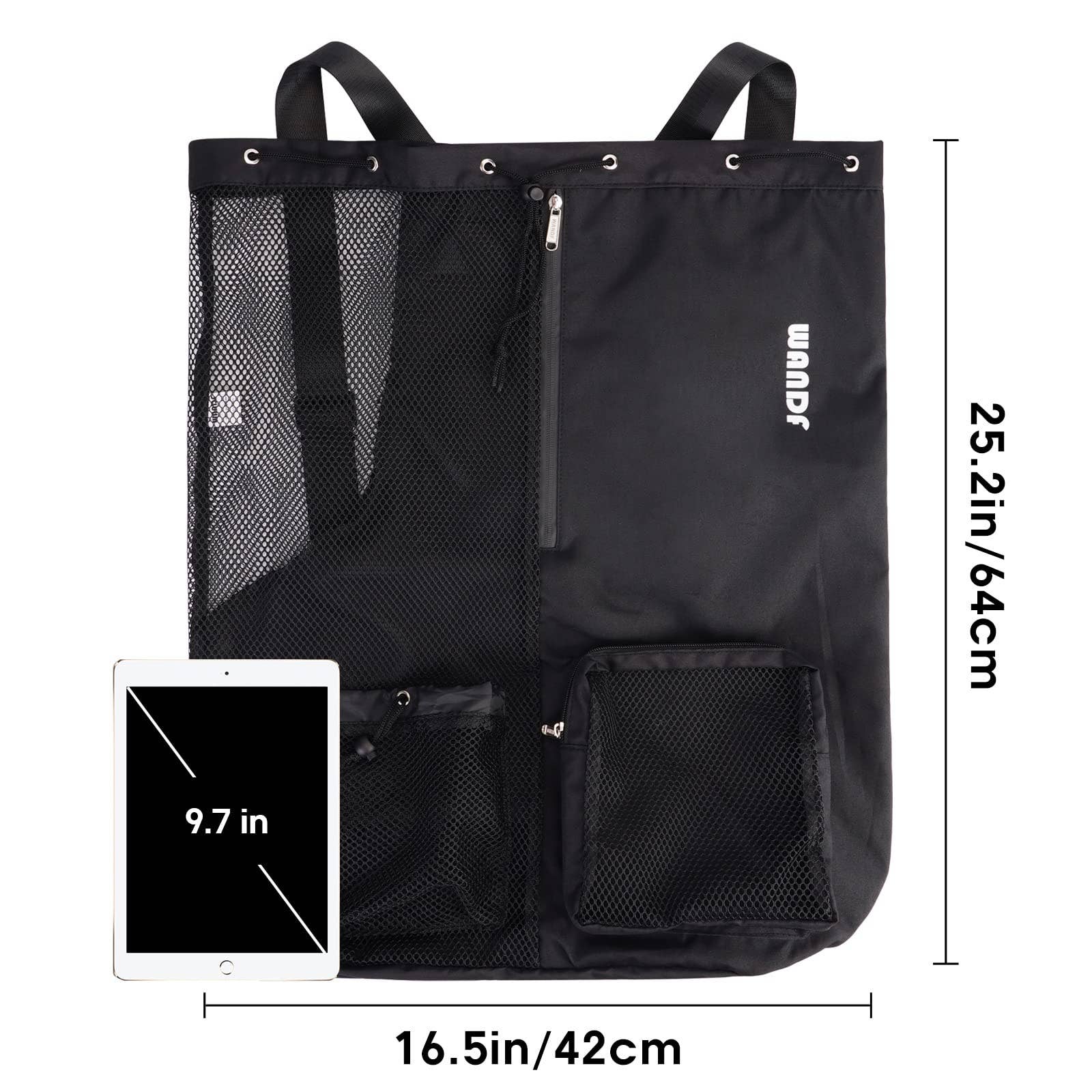 wandf - Wholesale Beach Bag - WANDF Mesh Drawstring Backpack with Wet Pocket Beach Bag51