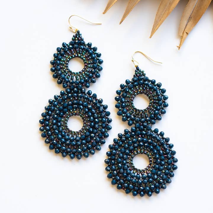 Bali Queen - Wholesale Dangle Earrings - Thai Crystal Double Circle Earrings8