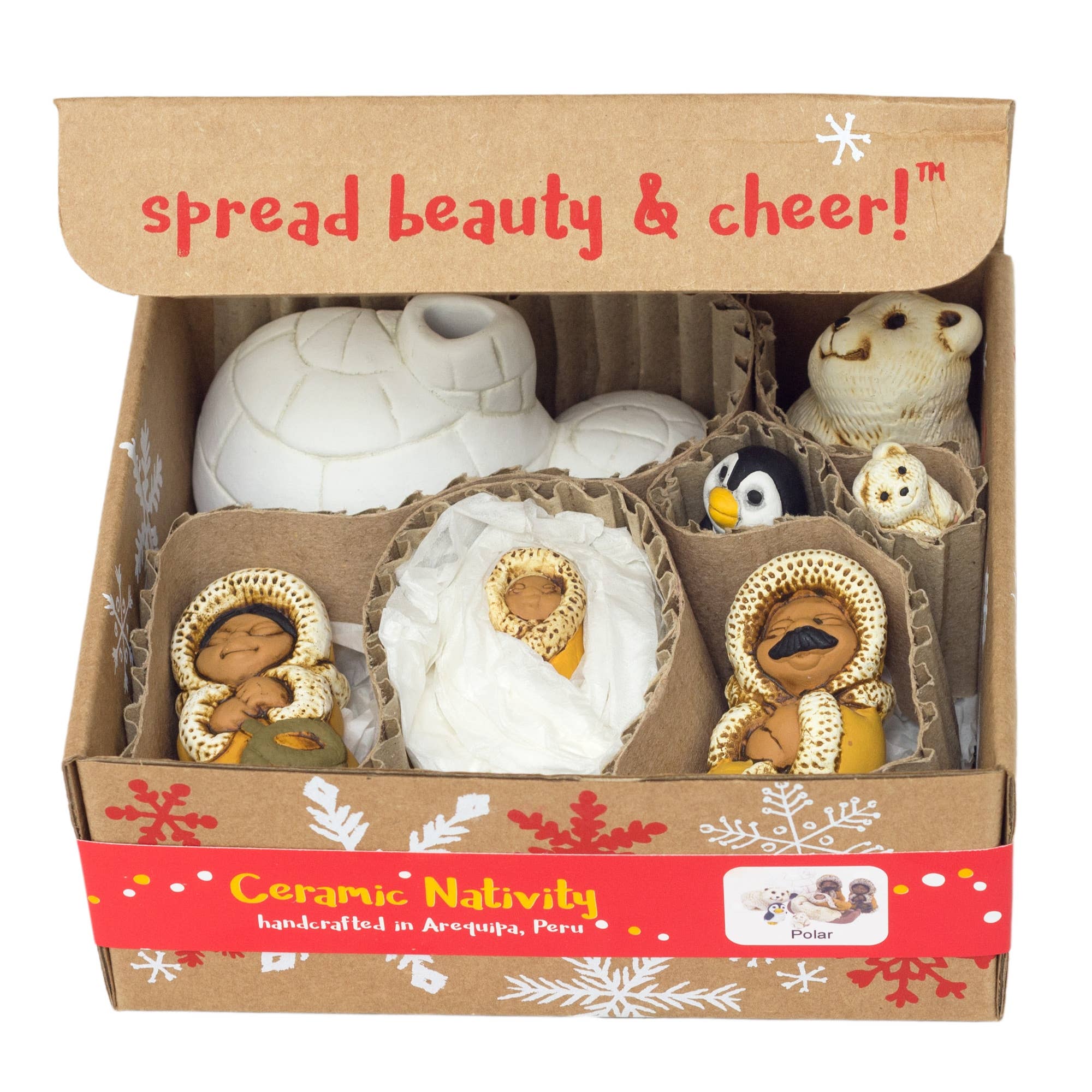 Lucuma Designs - Vente Crèche de Noël - Polar - Lot de 8 petites crèches, 2,25 pouces de hauteur - Noël au pôle Nord4
