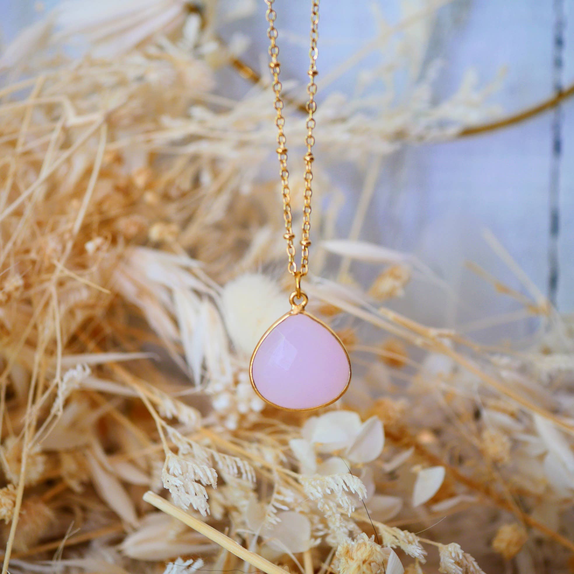 GINANDGER - Vendita all'ingrosso Collana con ciondolo/pendaglio - COLLIER JUSTINE QUARZO ROSA1