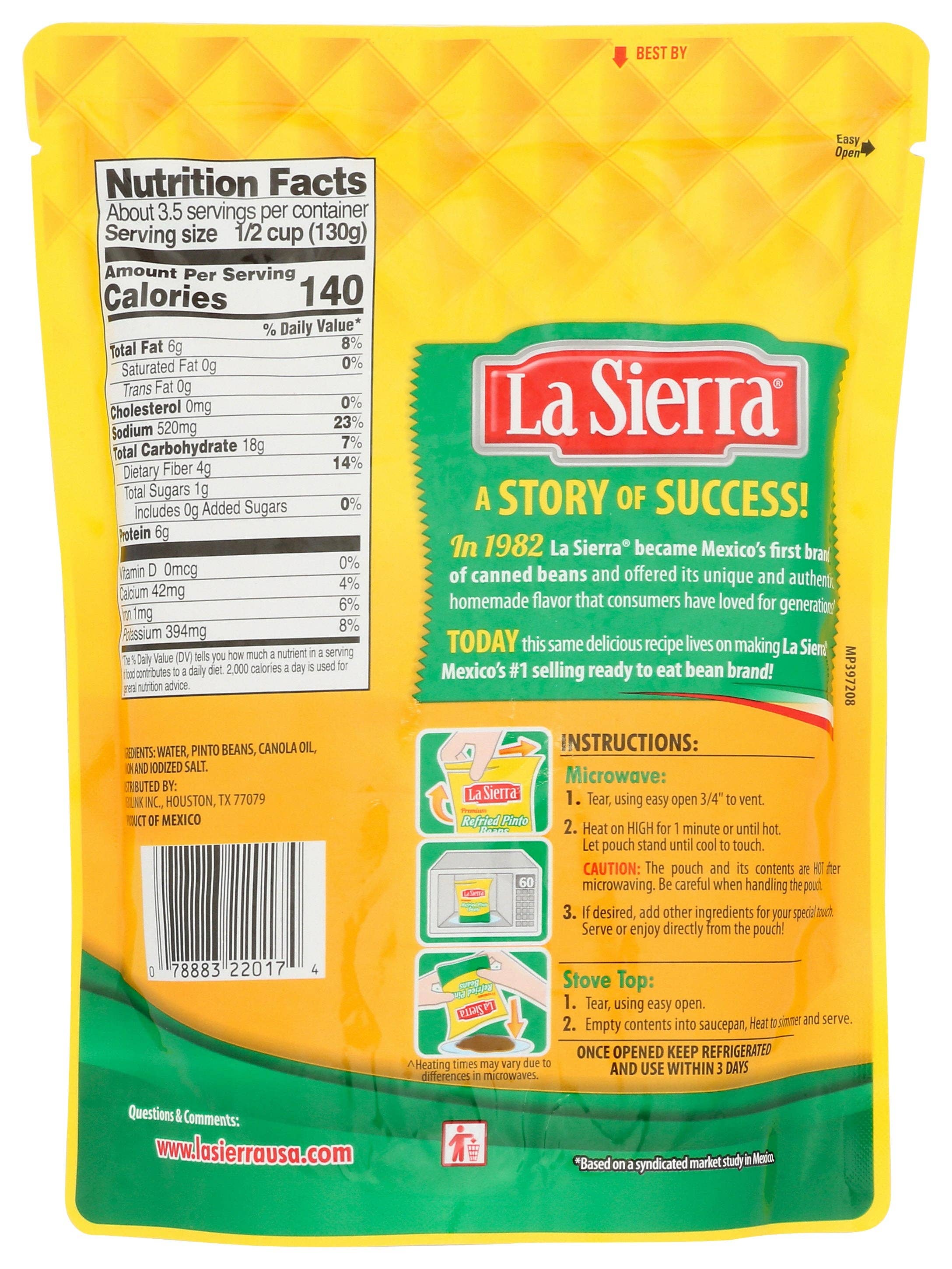 Everyday Supply Co - Wholesale Beans - LA SIERRA BEANS PINTO REFRIED POUCH - Case of 81
