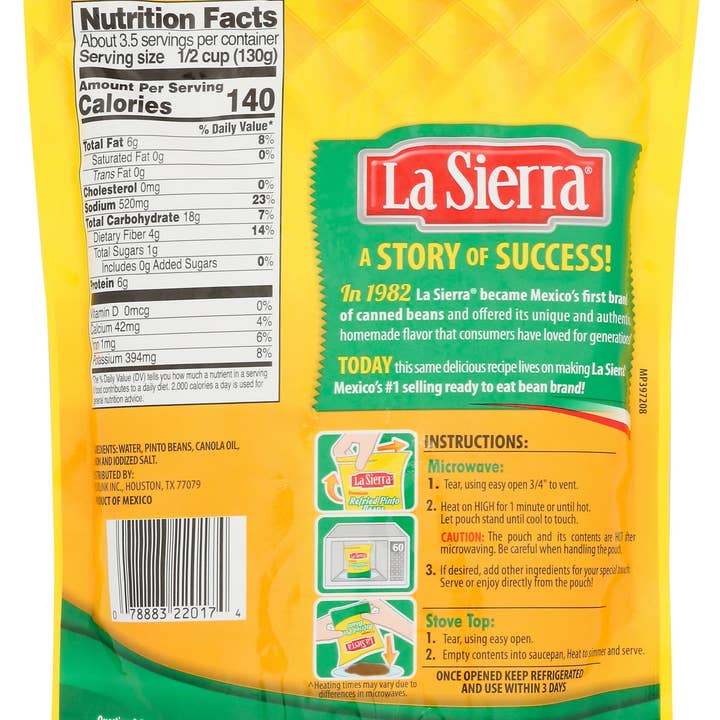 Everyday Supply Co - Wholesale Beans - LA SIERRA BEANS PINTO REFRIED POUCH - Case of 81