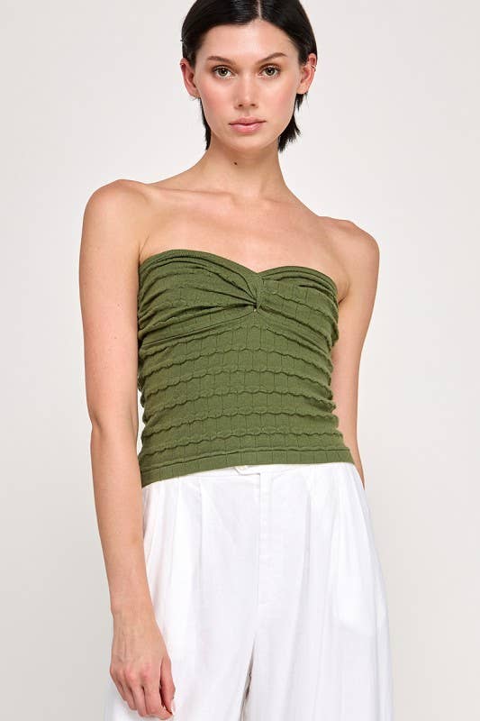 Miss Love - Wholesale Knit Top - Women's - Twist Front Sweater Tube Top77