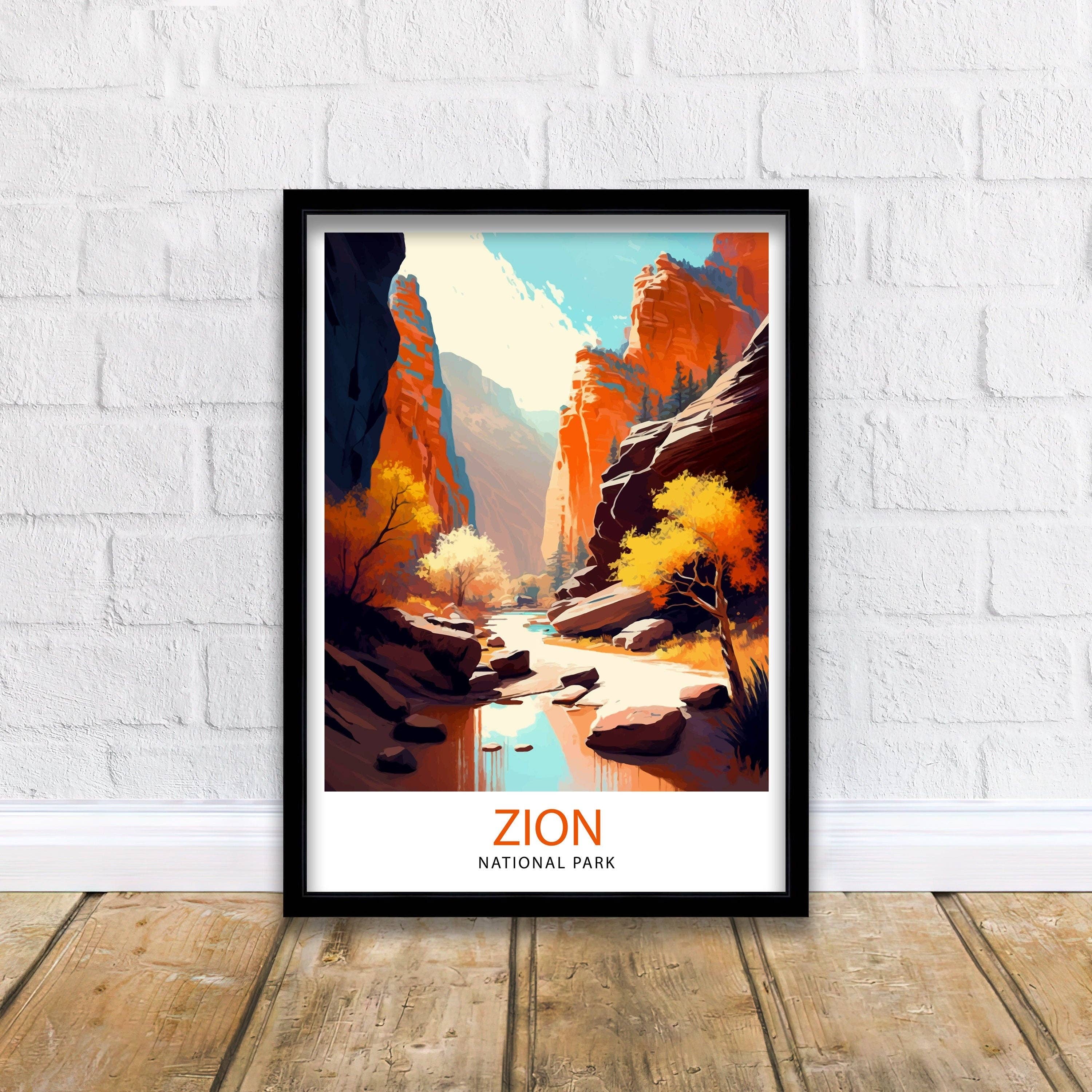 InkNPrintz – wholesale Art print – Zion National Park Travel Poster Utah0