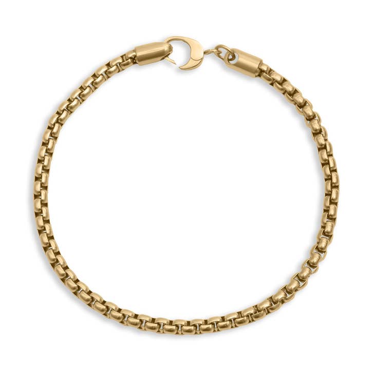 18K Gold PVD Stainless Steel Mens Chain Metal Clasp Bracelet for wholesale by WJW