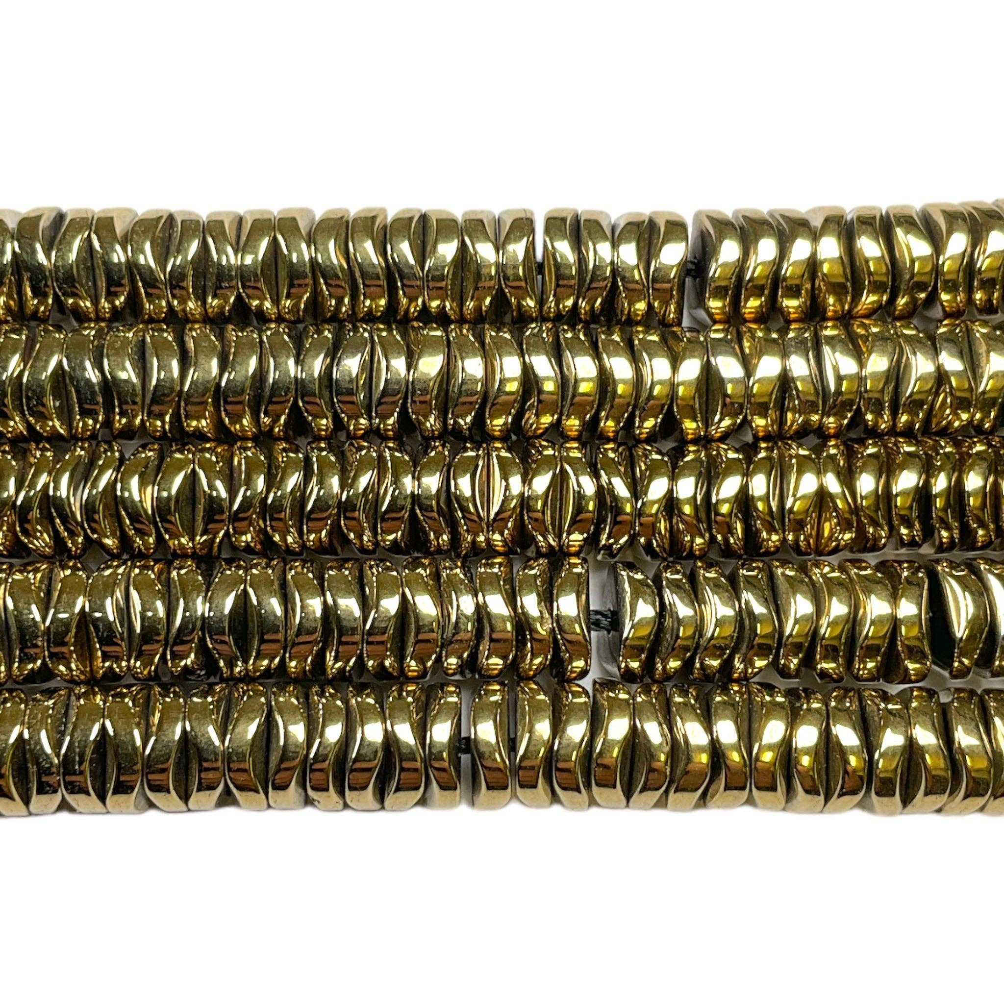 Foliesbijoux - Wholesale Beads - HED-80 golden/bronzed electroplated hematite bead wire0
