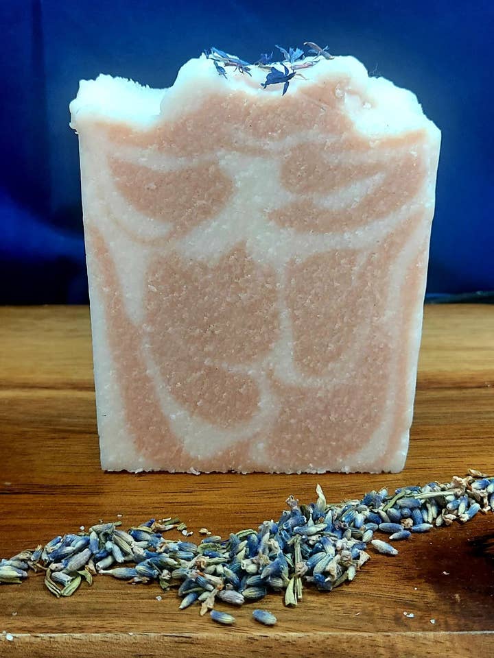 Lavender and Pink Clay Salt Soap Bar for wholesale by West Country Aromas