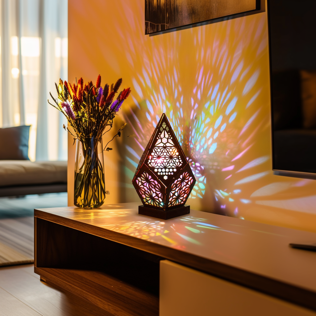 EP Design Lab - Wholesale Accent/Desk Lamp - Colorful Wooden Bohemian LED Table Lamp1